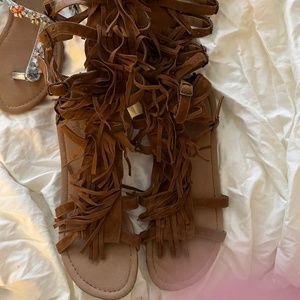 Tassel gladiator sandals